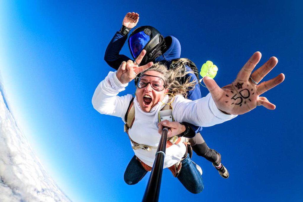 Saut en parachute anniversaire